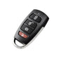 Car alarm remote key fob with four buttons and LED icons
