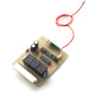 Electronic keyless entry receiver board with red wire leads and terminal connectors