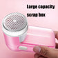 Pink USB hair remover with large capacity scrap box and wide shaving head