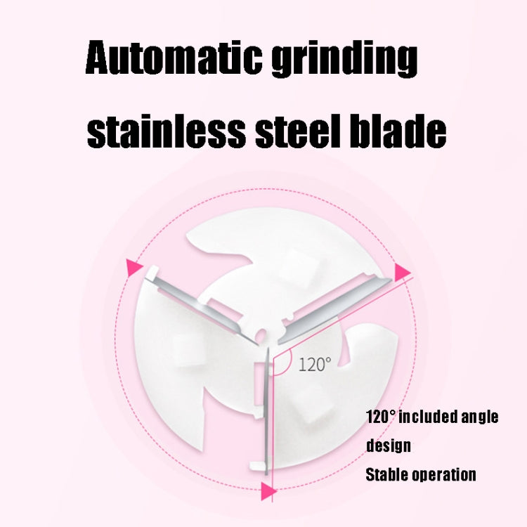 USB depilator with stainless steel blade, auto-grinding, angled cutting head