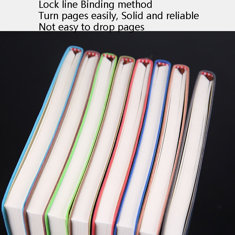Stacked A5 PU notebooks with colorful spines and white page blocks