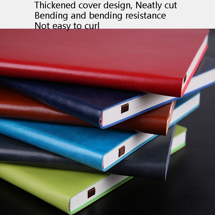 Close-up of A5 PU notebook covers stacked, with textured finish and stitched edges
