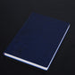 Blue A5 PU notebook with embossed leaf pattern and white page edges