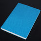 Bright blue A5 PU notebook with smooth cover and white page edges