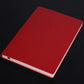 Red A5 PU notebook with smooth cover and white page edges