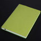 Lime green PU notebook with smooth cover, A5 plain weave, white page edges
