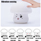 Silicone mushroom night light with animated face for vibration sensing feature