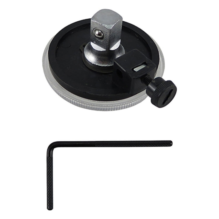 Torque angle gauge adapter head with hex key and circular scale