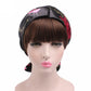 Satin ribbon bow turban hat in black with pink-red floral print, front bow