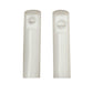 Pair of white plastic nozzle cleaning holders with circular ports