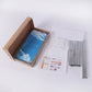 Cloth closet assembly kit with fabric panel, instruction sheets, and metal support rods