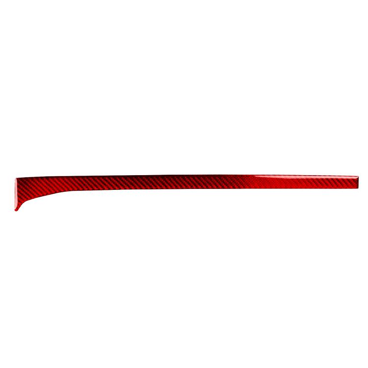 Dashboard panel sticker strip with red carbon-fiber texture and curved edge