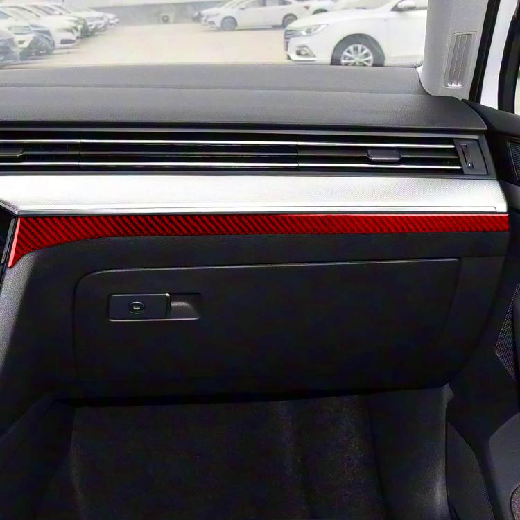 Dashboard panel sticker with red carbon-fiber accent strip under the air vent