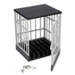 Mobile phone storage box with black interior base and white metal cage