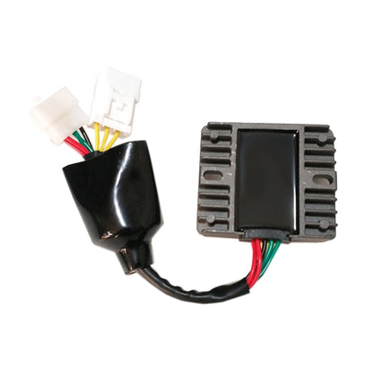Motorcycle voltage rectifier/regulator with wiring harness and connector plug