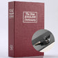 Hardcover dictionary book safe with key lock and keys, maroon book front
