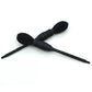 Set of two blush brushes with black ribbed handles and soft oval bristle heads