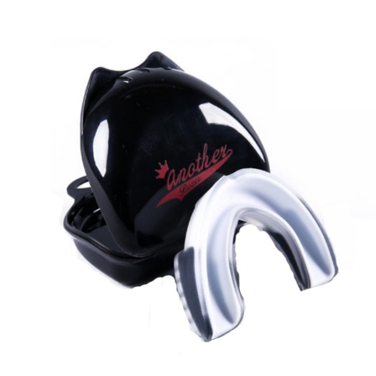 Anotherboxer single-sided mouthguard with white mouthpiece and black protective shell