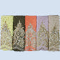 Assorted beaded chiffon long headscarves with gold embroidery and dot detailing