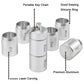 7-day aluminum pill organizer with keychain latch and labeled day compartments