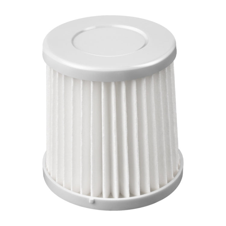 White pleated vacuum filter element with round top and open base