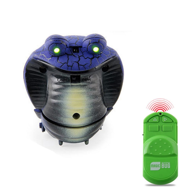 Purple cobra remote-control toy with glowing eyes and green infrared remote controller.