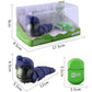 Purple cobra remote-control toy set with green infrared remote and product box dimensions.