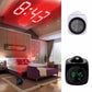 White and black LED projection alarm clocks with red and blue time displays