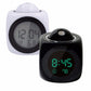 Two-tone LED projection alarm clocks: white and black, each with digital time display