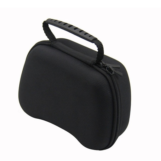 Black hard-shell game controller storage bag with carry handle and zipper