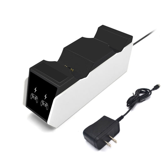 Dual game controller contact charger dock with US plug power adapter