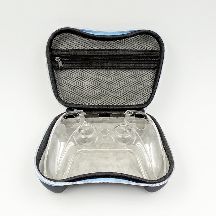 iPlay protective shell storage bag open, showing clear shell inside mesh lining