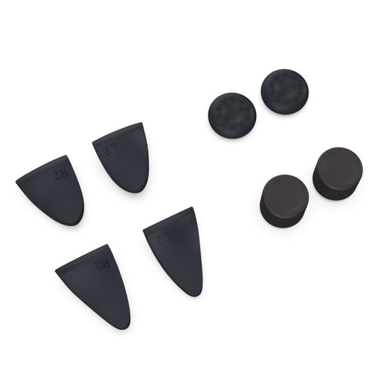 PS5 rocker cap set with five dark caps and two round button caps