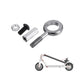 Scooter axle locking screw pull ring assembly, silver ring with two mounting screws