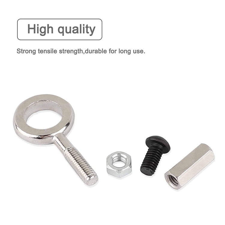 Scooter axle locking screw pull ring assembly, silver pull ring with black-sleeve screws