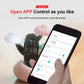 Smart alarm clock controlled via app on a phone, cloud-shaped device with display