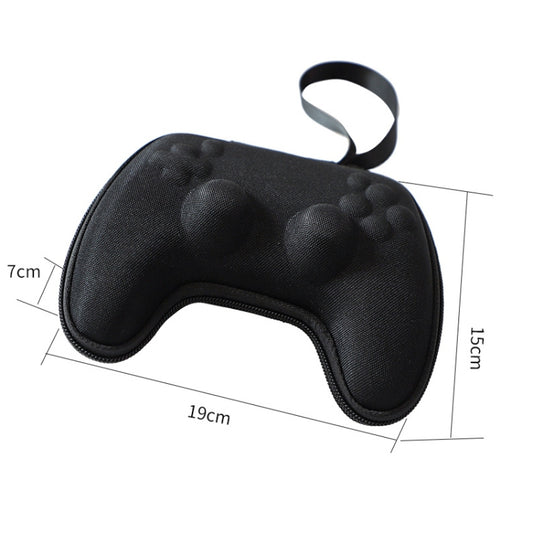 Black EVA game controller handle storage bag with carry loop and molded insert
