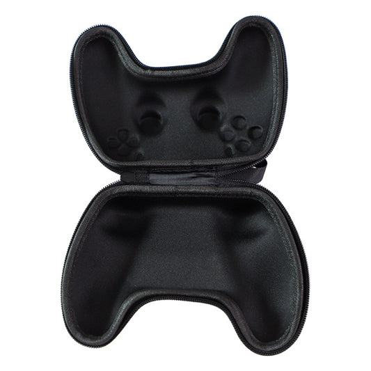 EVA game controller handle storage bag, open with molded protective insert, black