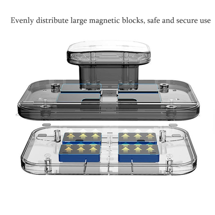 Double-sided magnetic window wiper open view with magnet blocks and cleaning pads