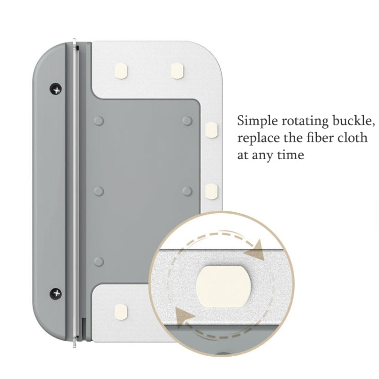 Magnetic window wiper back panel with replaceable fiber pads and rotating clasp details