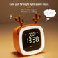 Orange deer-shaped kids LED alarm clock with glowing digital time display