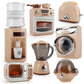 Toy kitchen appliance set with washing machine, oven, microwave, water dispenser, juicer