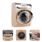 Toy washing machine appliance with large front door and control panel