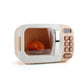 Toy microwave oven with open window door and side control keypad