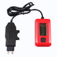 Red fuse current detector unit with LCD window and black fuse test socket cable
