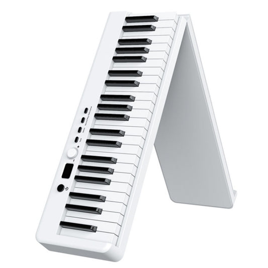 Wersi 88-key foldable electronic piano keyboard, white finish, open stand position