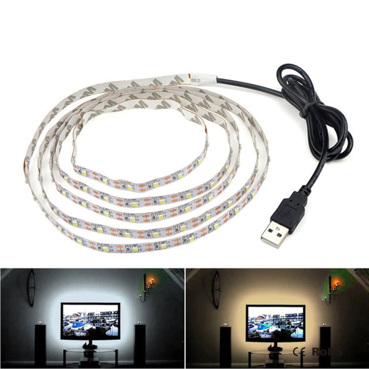 Coiled USB LED strip light with black USB power cable, with small SMD LED dots