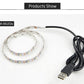 USB LED strip light with 50cm length and black USB power cable