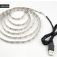 USB LED strip light with 200cm length and black USB power cable