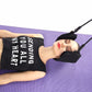 Neck traction hammock neck pillow with foam headrest and black straps for sleeping